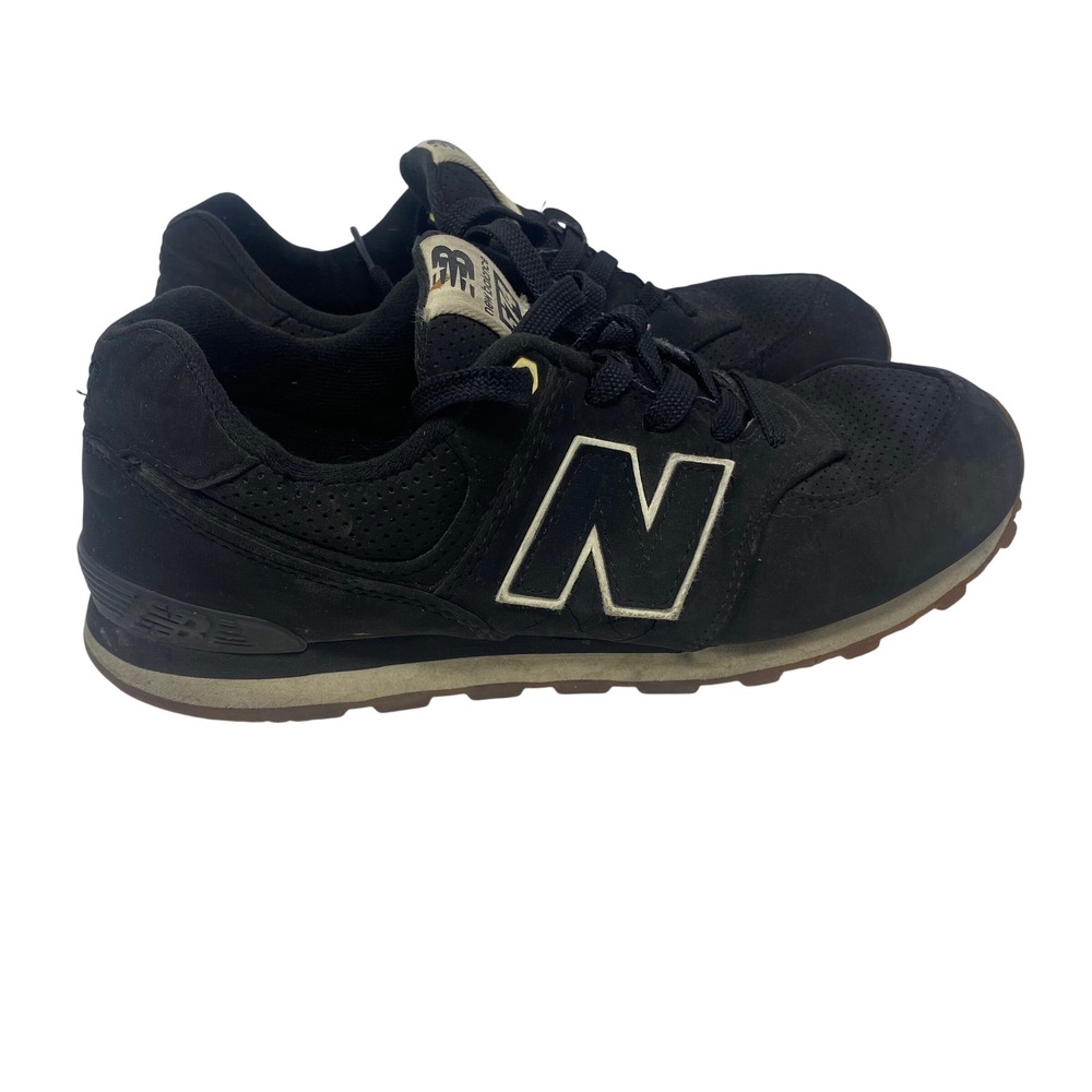 New Balance 574 Classic Black Gold Sneakers KL574HAC Boys Size 6 US